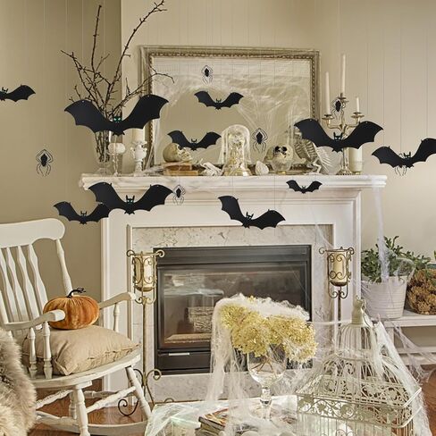 12 قطعة من خفافيش الهالوين، خفافيش مصاصة الدماء المطاطية، خفاش معلق لحفلات الهالوين، يوم كذبة أبريل، ديكور المنزل المسكون in Kuwait