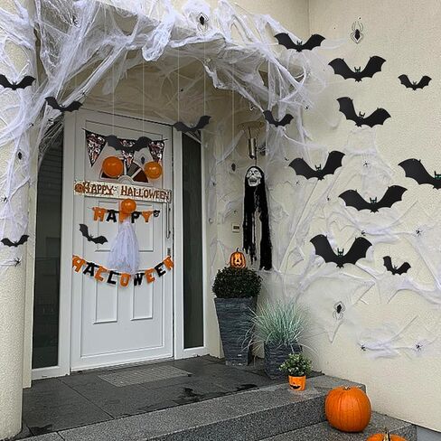 12 قطعة من خفافيش الهالوين، خفافيش مصاصة الدماء المطاطية، خفاش معلق لحفلات الهالوين، يوم كذبة أبريل، ديكور المنزل المسكون in Kuwait