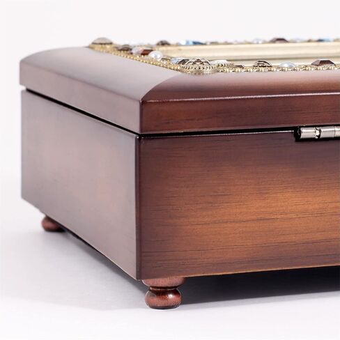 Cottage Garden Amazing Grace Woodgrain Petite Jeweled Music Box Plays Tune Amazing Grace in Saudi Arabia