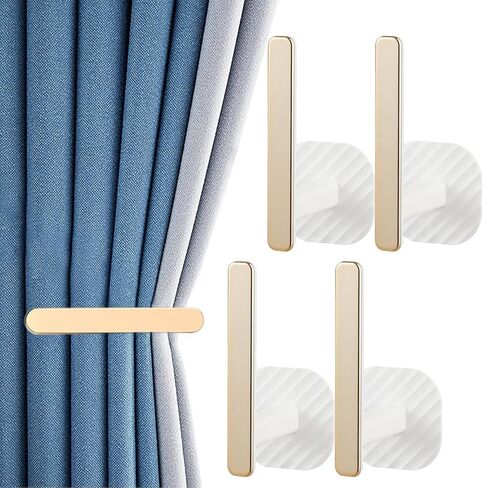 4 Pack Curtain Holdbacks Wall Mounted Self Adhesive L Shaped Decor Hooks Nordic Style Drapery Tiebacks Window Treatment Holders for Home Office Decorative in Saudi Arabia