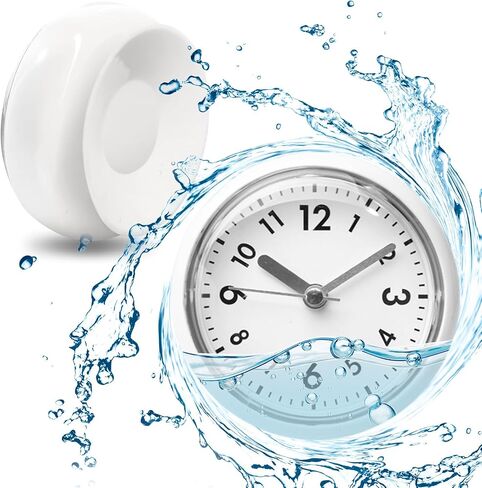 Waterproof Bathroom Mini Shower Clock with Large Suction Cup with Easy Reading Clock Face for Bathroom Pool Supplies Silent, Water Proof for Shower Washroom Kitche in Saudi Arabia