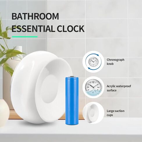 Waterproof Bathroom Mini Shower Clock with Large Suction Cup with Easy Reading Clock Face for Bathroom Pool Supplies Silent, Water Proof for Shower Washroom Kitche in Saudi Arabia