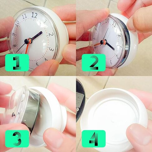 Waterproof Bathroom Mini Shower Clock with Large Suction Cup with Easy Reading Clock Face for Bathroom Pool Supplies Silent, Water Proof for Shower Washroom Kitche in Saudi Arabia