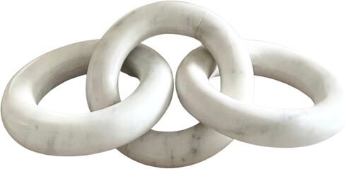Glimpse & Hollow Marble Chain Link Decor - Book Shelf Decor Accents, Marble Decor, Small Bookshelf Decorative Objects, White Room Decor | Neutral Home Decor, Mid Century Modern Decor | 8" in Saudi Arabia