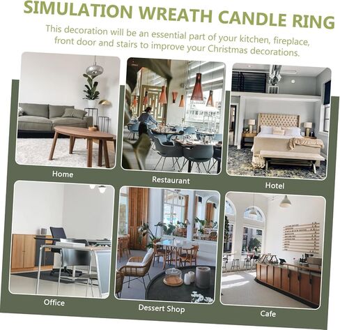 BESPORTBLE 2Pcs Candle Rings Artificial Eucalyptus Leaves Wreaths, Artificial Greenery Garland for Pillar Candle Lantern Wedding Centerpiece Party Home Table Decor in Saudi Arabia