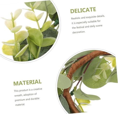 BESPORTBLE 2Pcs Candle Rings Artificial Eucalyptus Leaves Wreaths, Artificial Greenery Garland for Pillar Candle Lantern Wedding Centerpiece Party Home Table Decor in Saudi Arabia