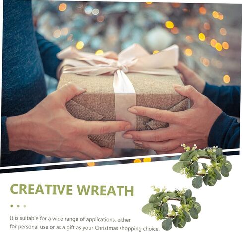 BESPORTBLE 2Pcs Candle Rings Artificial Eucalyptus Leaves Wreaths, Artificial Greenery Garland for Pillar Candle Lantern Wedding Centerpiece Party Home Table Decor in Saudi Arabia