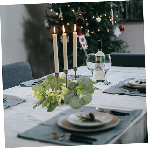 BESPORTBLE 2Pcs Candle Rings Artificial Eucalyptus Leaves Wreaths, Artificial Greenery Garland for Pillar Candle Lantern Wedding Centerpiece Party Home Table Decor in Saudi Arabia