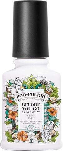 Poo-Pourri Before-You-Go Toilet Spray, Beach Bum, 1 Fl Oz Pocket Travel Size - Coconut, Orchid and Toasted Praline in Saudi Arabia