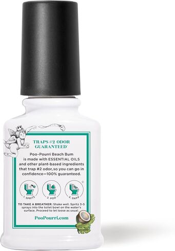 Poo-Pourri Before-You-Go Toilet Spray, Beach Bum, 1 Fl Oz Pocket Travel Size - Coconut, Orchid and Toasted Praline in Saudi Arabia