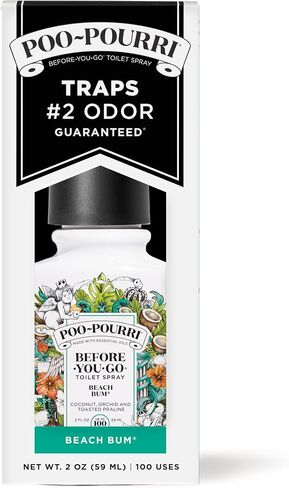 Poo-Pourri Before-You-Go Toilet Spray, Beach Bum, 1 Fl Oz Pocket Travel Size - Coconut, Orchid and Toasted Praline in Saudi Arabia
