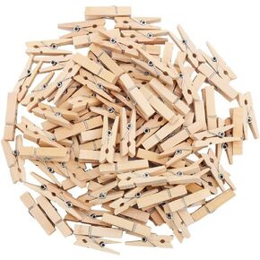 DECORA 3.5cm Sturdy White Wooden Mini Clothespin Photo Clips Pack of 200