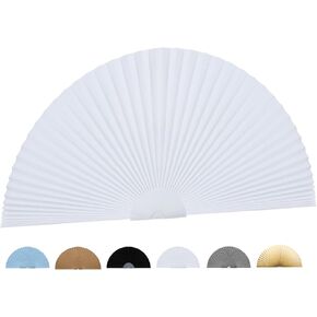 Arch Window Shade Curtains Half Circle Moon Pleated Fabric Blinds Semi Circle Temporary Light Filtering Pleated Paper Shades Half Round Window Covering Easy to Cut and Install (1, Black, 24x12 Inches)