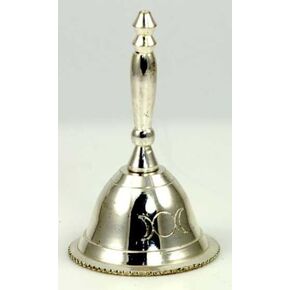 Silver Altar Bell with Triple Moon Design