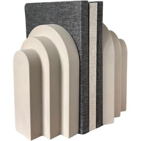 Concrete Heavy Book Ends Decorative - Decorative Bookends for Heavy Books - Book Ends for Shelves Decorative - Heavy Duty Bookends for Shelves Decorative - Modern Bookends Decorative
