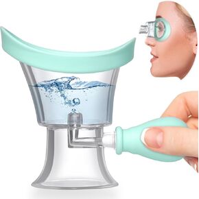 Eye Wash Cup - Silicone Manual Air Pressure Eye Cleaning Toolfor SoothingTired Eyes, Convenient and Effective Removes Dust, Makeup and Irritants (Blue)