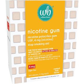 4mg Nicotine Gum (Fruit Flavor - 160 Count) Stop-Smoking Aid - Reduces Withdrawal Symptoms