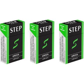 STEP Green Cool Menthol Herbal Cigarettes - Tobacco & Nicotine Free - Tastes Like a Real Cigarette (3 Boxes = 60ct)