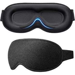Gritin 100% Blackout Sleep Eye Mask for Women Men, Zero Eye Pressure Sleeping Mask - Ergonomic Design 3D Cutout Eye Movement and Eyelash Friendly Night Blindfold, Ultra Soft & Comfortable for Sleeping