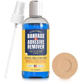 Sting-Free Adhesive Remover - Gentle & Pain-Free Bandage & Strong Adhesive Remover | Ideal for Sensitive Skin, Sports Tape, Dialysis Ports, Continuous Blood Glucose Monitoring & Colostomy Bag Care