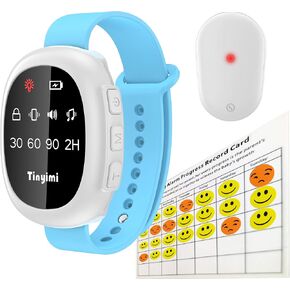 Wireless Bedwetting Alarm Potty Training Watch & Band with Sound & Vibration & Timer Setting for Baby Elder and Nannies Family Nursing Workers (Blue)