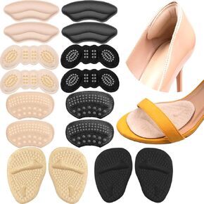 8 Pairs Heel Grips for Womens Shoes, Shoe Pads Inserts, Heel Pads for Shoes Women - Shoe Heel Inserts, Toe Inserts for Shoes Too Big - Shoe Cushions for Women