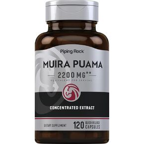 Piping Rock Muira Puama Root Extract 2200 mg | 120 Capsules | Non GMO, Gluten Free Supplement