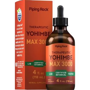 Piping Rock Yohimbe Bark Extract Liquid | 4 Oz | Alcohol Free | for Men & Women | Vegetarian, Non-GMO, Gluten Free Supplement