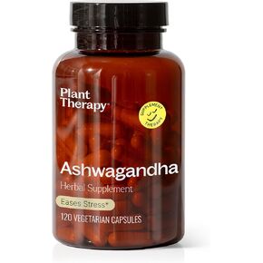 Plant Therapy Ashwagandha Herbal Supplement Capsules, Adaptogenic Herb Supports The Body's Ability to Find Balance, Promotes Relaxation, Potent Extract in Vegetarian Capsule, 120 Vegetarian Capsules