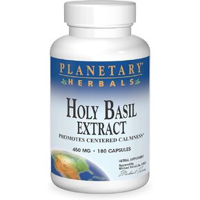 PLANETARY HERBALS Holy Basil Extract, Promotes Centered Calmness, 180 Count