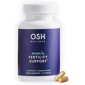 Osh Wellness Men's Fertility Support - Enhances Sperm Health, Quality, Volume, & Motility - Ayurvedic Male Supplements with Ashwagandha, Mucuna, Maca, Shatavari, CoQ10 & Zinc. Vegan - 60 Count