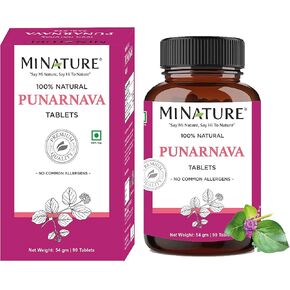 Punarnava Tablets by mi Nature| 90 Tablets, 1000 mg| 45 Days Supply| Herbal Tablets| Vegan | Boerhaavia diffusa| from India