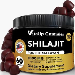Shilajit Gummies - Himalayan Shilajit Gummies for Men & Women 1000mg - Sugar Free Shilajit Gummies - Natural Shilajit for Healthy Aging, Immune Support & Energy Supplements - 60 Count
