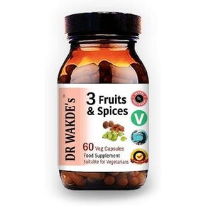 DR WAKDE's 3 Fruits & Spices Capsules (60 Veg Caps, Digestive Support, Triphala and Trikatu, Ayurvedic Supplement, Vegan, Herbal, All Natural, Made in UK)