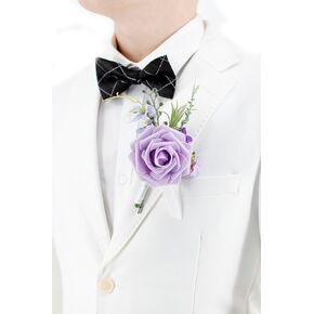 Yelinart 1 Pc Sinlge Ivory White Boutonniere for Men for Wedding Groom Groomsmen Cream Artificial Rose Flowers Boutonniere for Wedding Ceremony Anniversary Formal Dinner Party in Kuwait