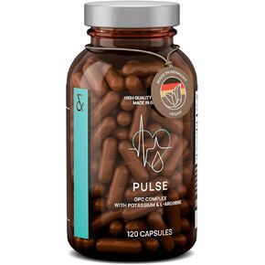 CLAV Premium Blood Pressure Support Supplement with Grape Seed Extract, L-Arginine, Black Garlic Extract & Potassium - 120 Capsules