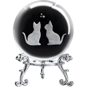 ZEERSHEE 3D Glass Laser Cardinal Bird Paperweight 60mm Crystal Ball with Stand Cardinal Gifts for Women Home Office Desk Decor