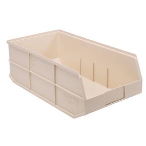 FSE Quantum SSB485IVCS Shelf Bin, stackable, 20-1/2"L x 11"W x 7"H, polypropylene, ivory, autoclavable up to 250°F, Made in USA