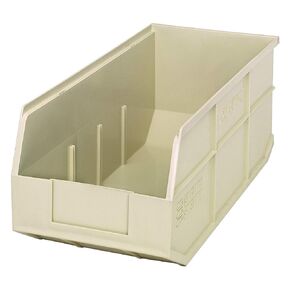 FSE Quantum SSB463IVCS Shelf Bin, stackable, 18"L x 8-1/4"W x 7"H, polypropylene, ivory, autoclavable up to 250°F, Made in USA