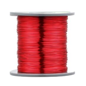 24 AWG Magnet Wire - Enameled Copper Wire - Enameled Magnet Winding Wire - 1.0 lb - 0.0221" Diameter 1 Spool Coil Red Temperature Rating 155℃