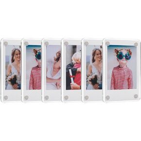 15 Pack- Acrylic Fridge Magnetic Frame, Acrylic Photo Picture Frames,Double Sided Photo Refrigerator Magnet Picture Frame for Fujifilm Instax Mini,Clear Picture Display Frame,2.36 x 3.54 Inch