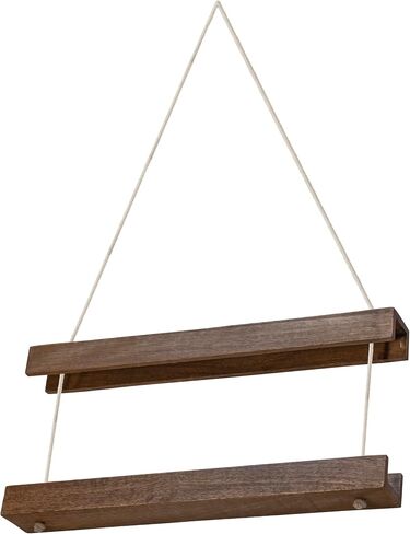 Red Co. 16" Decorative Adjustable Wooden Hanging Book Frame Display Holder with Rope, Brown in Saudi Arabia