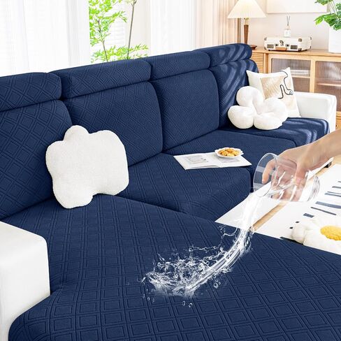 Smiry Waterproof Couch Cushion Covers, Stretch Sofa Cushion Covers, Soft Sofa Covers Washable, Magic Couch Cushion Slipcover Elastic Furniture Protector for Pets, Kids (2 Pack, Beige) in Saudi Arabia