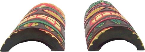 Wowser Hand Crafted Hawaiian Style Classic Tiki Masks, Wall Décor, Set of 2 Assorted Designs,11.5 Inches in Saudi Arabia