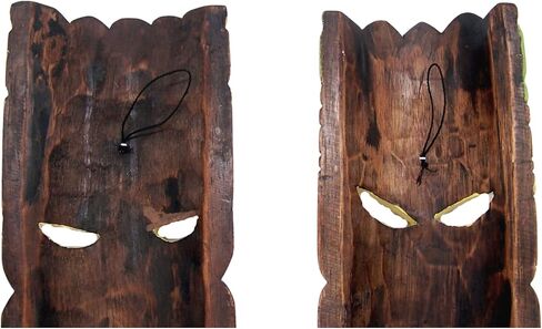 Wowser Hand Crafted Hawaiian Style Classic Tiki Masks, Wall Décor, Set of 2 Assorted Designs,11.5 Inches in Saudi Arabia