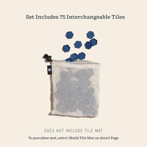 مجموعة بلاط ممسحة أرجل Letterfolk - بلاط ملون لتصميم حصيرة قابلة للتخصيص - مجموعة من 75 قطعة، أزرق أتلانتيك in Kuwait