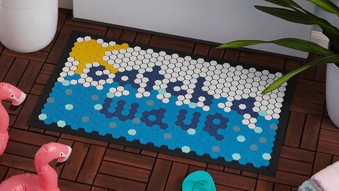 مجموعة بلاط ممسحة أرجل Letterfolk - بلاط ملون لتصميم حصيرة قابلة للتخصيص - مجموعة من 75 قطعة، أزرق أتلانتيك in Kuwait