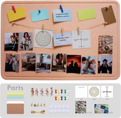 Vision board kit for Wall,Vision boards for adults,Vision board supplies,Dream Board-23.62''x11.8''x0.78''-All required small accessories to Visualize The Life of Your Dreams in Saudi Arabia