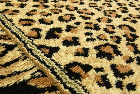 Unique Loom Wildlife Collection Animal Inspired with Cheetah Bordered Design Area Rug, 3 ft 3 in x 5 ft 3 in, Ivory/Black in Saudi Arabia