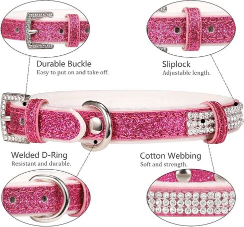 Dog Collar,Cat Collar,Sparkling Rhinestones Dog Collars Adjustable Pet Collars for Puppy Kitten Small Medium Dogs&Cats (S, Gold) in Saudi Arabia